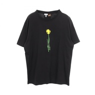 【二手】 LOEWE短袖T卹，花卉印花，黑色純棉，女款T卹，二手