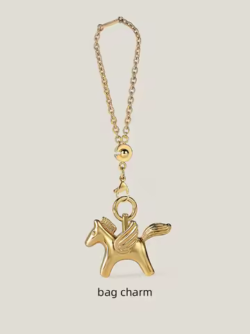Luxury Brass Pegasus Bag Charm for Hermes Birkin Kelly Bags -Original Design Golden silvery Metal Ho