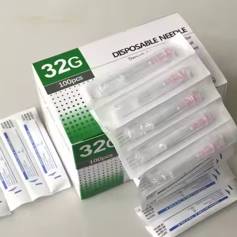 32G/31G/34G Meso Disposable Painless Small Needle Irrigator For Superfine Beauty Needle Eyelid Tool 
