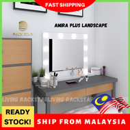 READYSTOCK Vanity Mirror / Cermin Berlampu -amira plus- White / Black Mirror With Light Makeup Mirro