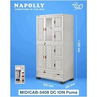 NAPOLLY JUMBO PLASTIC WARDROBE 3 DOORS BOTTOM DRAWERS AESTHETIC WARDROBE NAPOLLY MINICAB PLASTIC WAR
