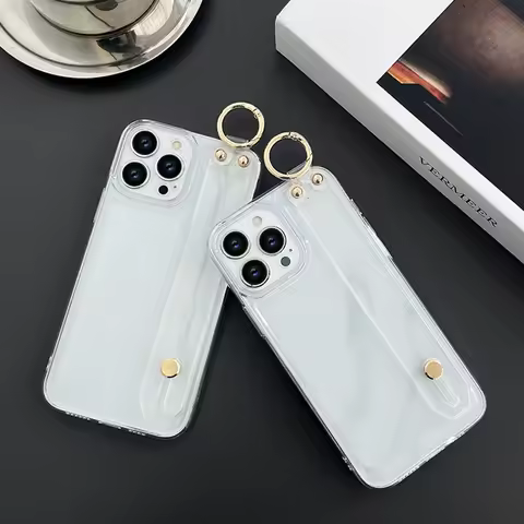 For OPPO Reno 5F 4F 6Z 7 8 10 11 12 13 14 lite T F Z Pro Transparent Case Wrist Strap Holder