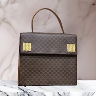 【特選貨品】稀有中古二手Celine凱旋門老花小號手提袋凱莉包