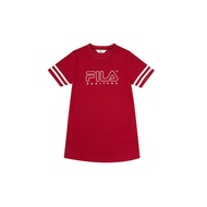 FILA KIDS 女童吸濕排汗針織洋裝-深紅 5DRX-8406-BR