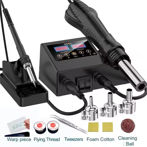 8898 2 in 1 600W Hot Air Rework Soldering Station LCD Digital Display Precision Temp Control for Mob