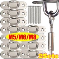 1/2Sets 316 Stainless Steel Oval Hooks - M5-M8 Marine Grade Hooks Loop - Garage Hammock Fastener - H