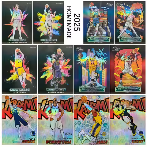PANINI DIY homemade Basketball trading cards James Curry Doncic Wembanyama Durant downtown kaboom la