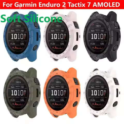 Silicone Case Cover For Garmin Enduro 2 Tactix 7 AMOLED Smart Watch Clear Soft Protective Bumper Pro