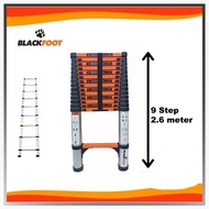 Telescopic Ladder 2.6m Meter Single BLACKFOOT 9 Steps Aluminum Ladder GT.1.1.260
