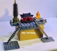 Combo phụ kiện trang trí tiểu cảnh non bộ hồ cá bán cạn độc đáo CB01