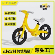 ST/💯Factory Direct Sales Le's Small Yellow Duck Children's Pedal-Free Luge Foldable Luminous Dual-Use Balance Bike (for
