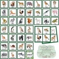 Fuutreo 82 Pcs Memory Matching Games Animals Matching Cards Wild Animals Memory Game Jungle Safari C