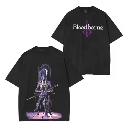 Game Fans Short Sleeve Lady Maria Bloodborne Washed Unisex T-Shirt Men Women Streetwear Harajuku Fem