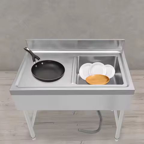 Freestanding Stainless Steel Commercial Restaurant Sink 39.3*19.6*31.5 Inch Load-bearing Capacity Ab