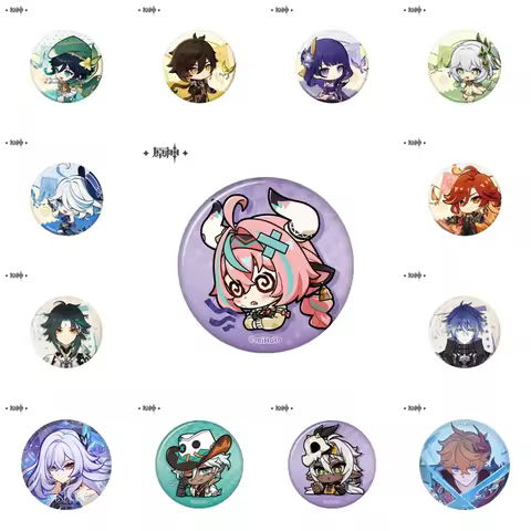 58mm Game Genshin Impact Teyvat Natlan Chibi Ifa Varesa Iansan Cosplay COSTUME Badge Pin SPTE Tinpla
