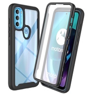 For Motorola Moto G71 5G Case 360 Degree Full Protection, with PET Screen Film Snap-fitting Transparent 3 in 1