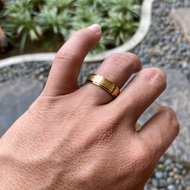 Cincin Mantra Sutra Hati Swastika Titanium - Stainless Steel Rotatable Buddhist Mantra Ring Buddhist