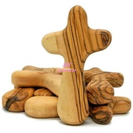 10 Piece Small Olive Wood Crosses Holding Crosses Portable Prayer Crosses