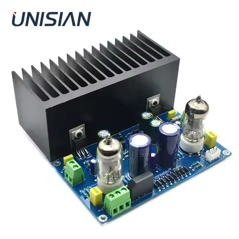 UNISIAN 25W+25W Vacuum Tube Amplifier Board HIFI 6J1+LM1875 Electronic Valve Poower Amplifiers DIY k