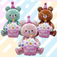 balon foil jumbo boneka beruang 3d cupcake teddy bear cake kue ultah