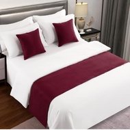 bantal sofa bed runner hotel bed scarf syal tempat tidur modern merah - merah runner 180x50