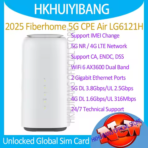 Unlocked Fiberhome 5G CPE Air LG6121H IMEI Change WiFi 6 Router AX3600 5G NR SA NSA 4G LTE CAT19 Wir