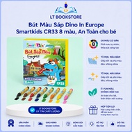 Combo of 2/5 boxes of Dino In Europe Smartkids CR33 Wax Crayons 8 colors for Children, Safe EN71 Sta