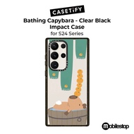 CASETiFY Impact Case for S24 Plus / S24 Ultra - Bathing Capybara Clear Black