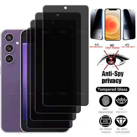 4Pcs For Samsung S24 FE Glass Samsung Galaxy S24 FE Tempered Glass Privacy Anti-Spy Cover Glue Scree