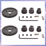 (JMTI) 32P 5mm 15T Pinion and M0.8 11mm 54T Big Gear Hardened Steel Motor Gear for Slash E- Summit 1