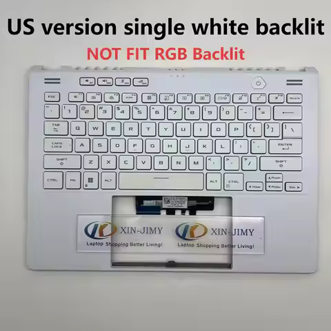 GA402 US Backlit Keyboard for ASUS ROG Zephyrus G14 2022 GA402R GA402RJ GA402RK With palm rest White