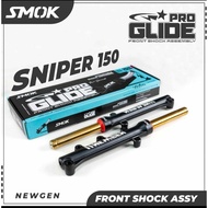 SMOK PRO GLIDE  FRONT SHOCK ASSEMBLY ASSY / GOLD INNER TUBE FOR YAMAHA SNIPER 150 / 155 VVA/THAILAND