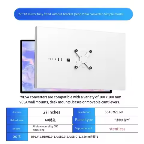 27" Screen 3840*2160 4k 144HZ Display IPS HDMI2.0+DP1.4+USB2.0 Monitor GLOSSY screen 27 Inch Type-c 