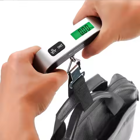 50kg Hanging Baggage Scale Digital Luggage Scale LCD Display Portable Suitcase Weighing Scale Travel