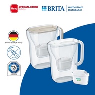 BRITA Water Filter Jug Style Essential 2.4L (White/Sand) FREE 1x Filter Cartridge with LED [Model: 1