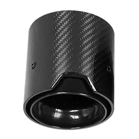 1PCS Glossy Carbon Fiber Exhaust Tip Auspuffspitze For BMW M2 M3 M135I M235I M140I M240I Black Gloss