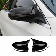 For W205 W213 W222 Gloss Black Horned Style Side Rear View Mirror Cover Trim A0998110122 A0998110222