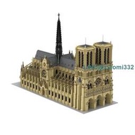 巨大建筑街景積木MOC-43974 巴黎圣母院適用樂高高難度拼裝玩具