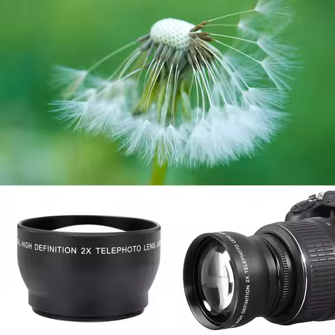 2X Lens 52mm 2X Magnification HD Converter Telephoto Lens for 52mm Mount Camera 52mm Mount Camera Le