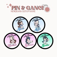 GANTUNGAN NJZ PIN NAME PINK 58MMKeychain KPOP IDOL KEYCHAIN UNOFFICIAL HAERIN HANNI HYEIN MINJI