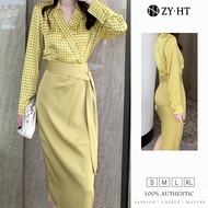 ＜905＞ZY.HT EraVogue ชุดเซ็ท 2 ชิ้น ผญ เสื้อแขนกุด +กระโปรง เดรสผู้หญิง เดรสสีดำ เดรสทำงาน เดรสไฮโซ เ