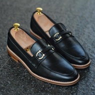 New Horsebit Light Gold & Dark Gray with Black Plait VIl รองเท้า loafer ผู้ชาย งานหนัง Italy แท้ จะ