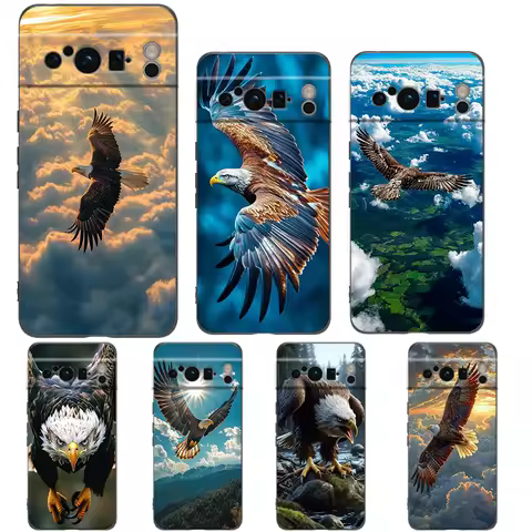 Eagle Phone Case For Google Pixel 9 8 7 6 Pro XL 8A 6A 7A 5G Soft Shockproof TPU Black Cover