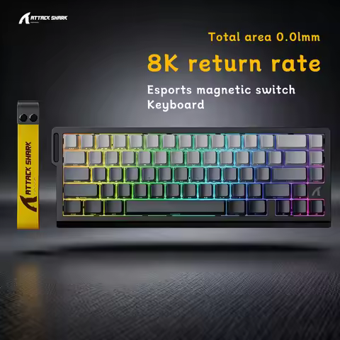 Attack Shark X68HE Gaming Keyboard Wired 8K Polling Hall Effect Magnetic Switch Rapid Trigger SOCD/R