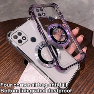 【 Anti drop 】Casing OPPO A15 A15S A35 TPU new phone case magnetic charging electroplating four corne