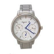 others quartz wrist watch analogues stainless white Silver SS Agnes b. Direct from Japan Secondhand