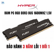 Ram PC hyperx 8GB DDR3 bus 1600Mhz Memory Ram PC3 12800s Desktop