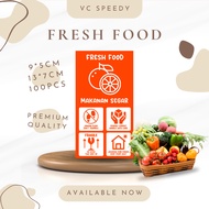 Fragile Sticker Label Live Fish Live Plant Fresh Food Frozen Food 9cm*5cm