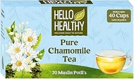 HELLO HEALTHY 100% Pure Chamomile Tea Pack Of 20 Bags (1.2 G Each)| Makes Up To 40 Cups | Most Ancie