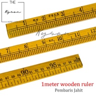 Kyson Sewing Tools 1 Meter Wooden Ruler Clothing Measuring 100cm Tailor Ruler Pembaris Jahit 缝纫木尺